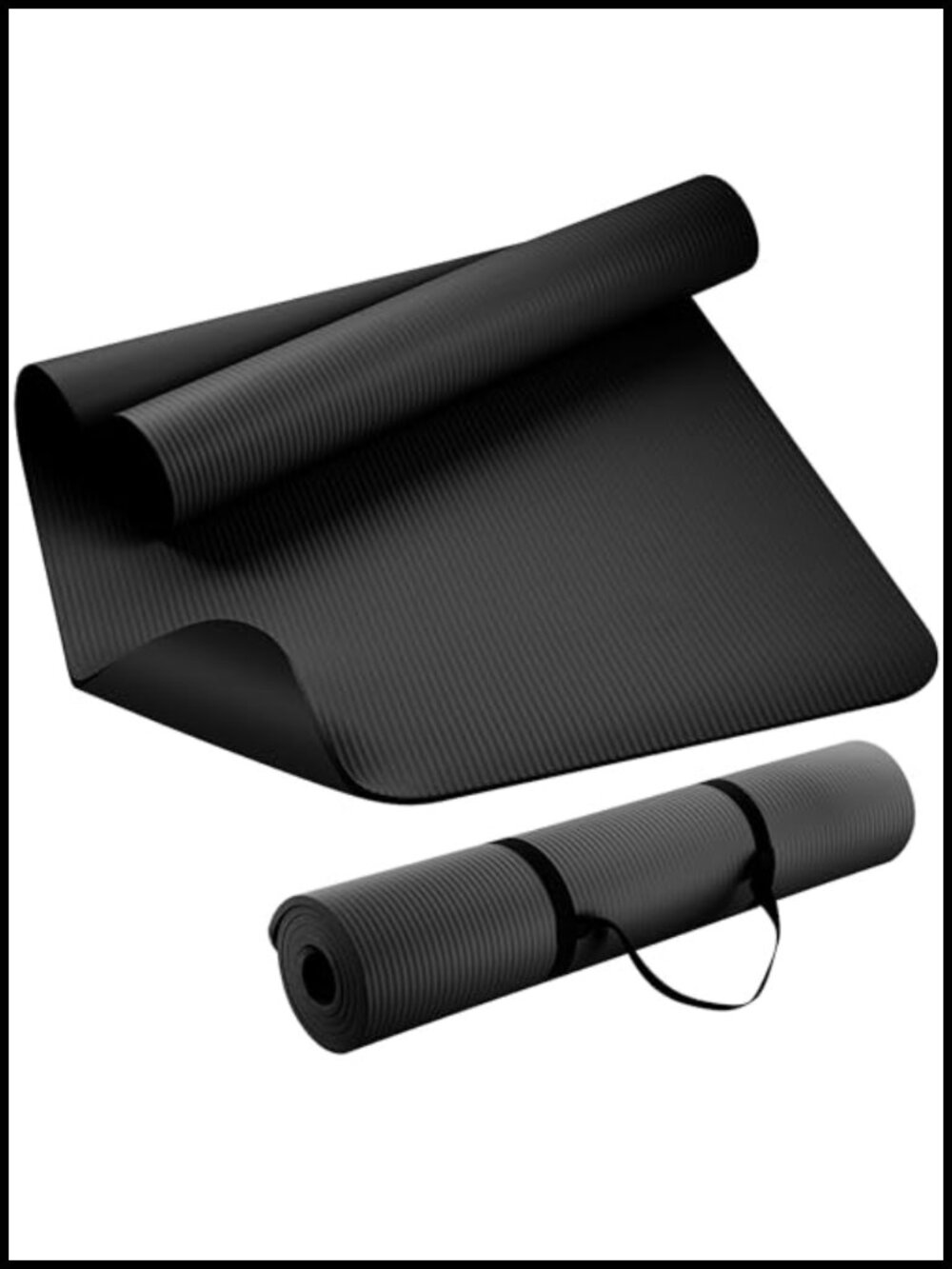 10mm Extra Thick NBR Yoga Mat Non-Slip 72x24 with Carry Strap
